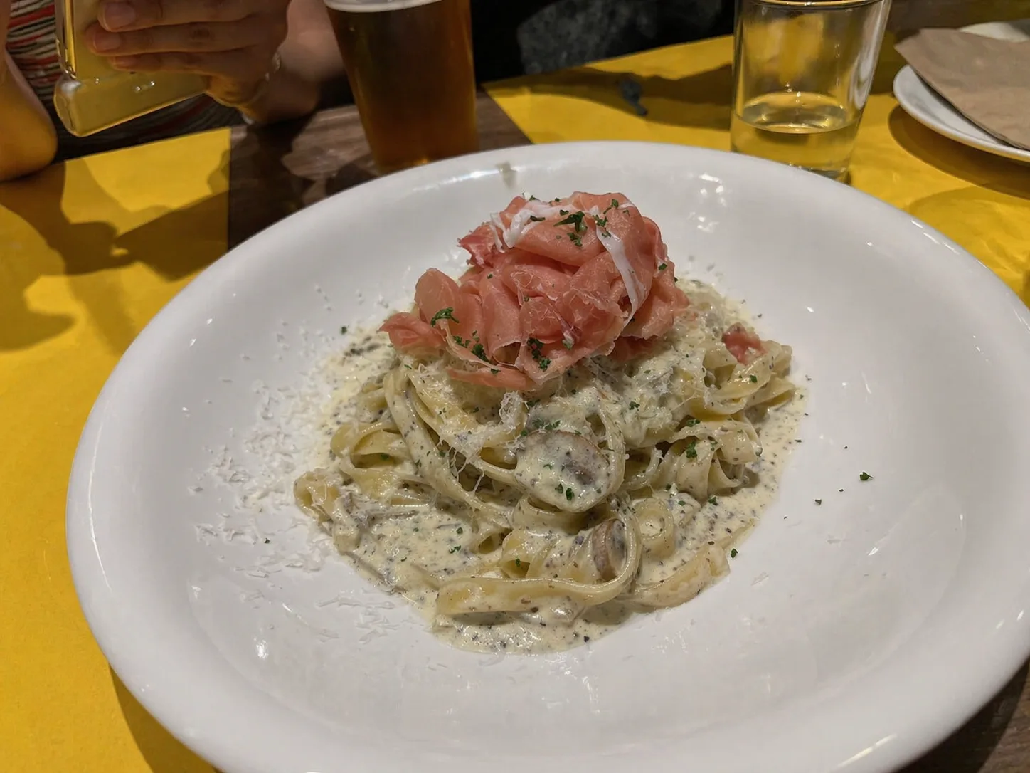 風乾火腿松露蘑菇鳥巢麵 Tagliatelle al Tartufo e Funghi